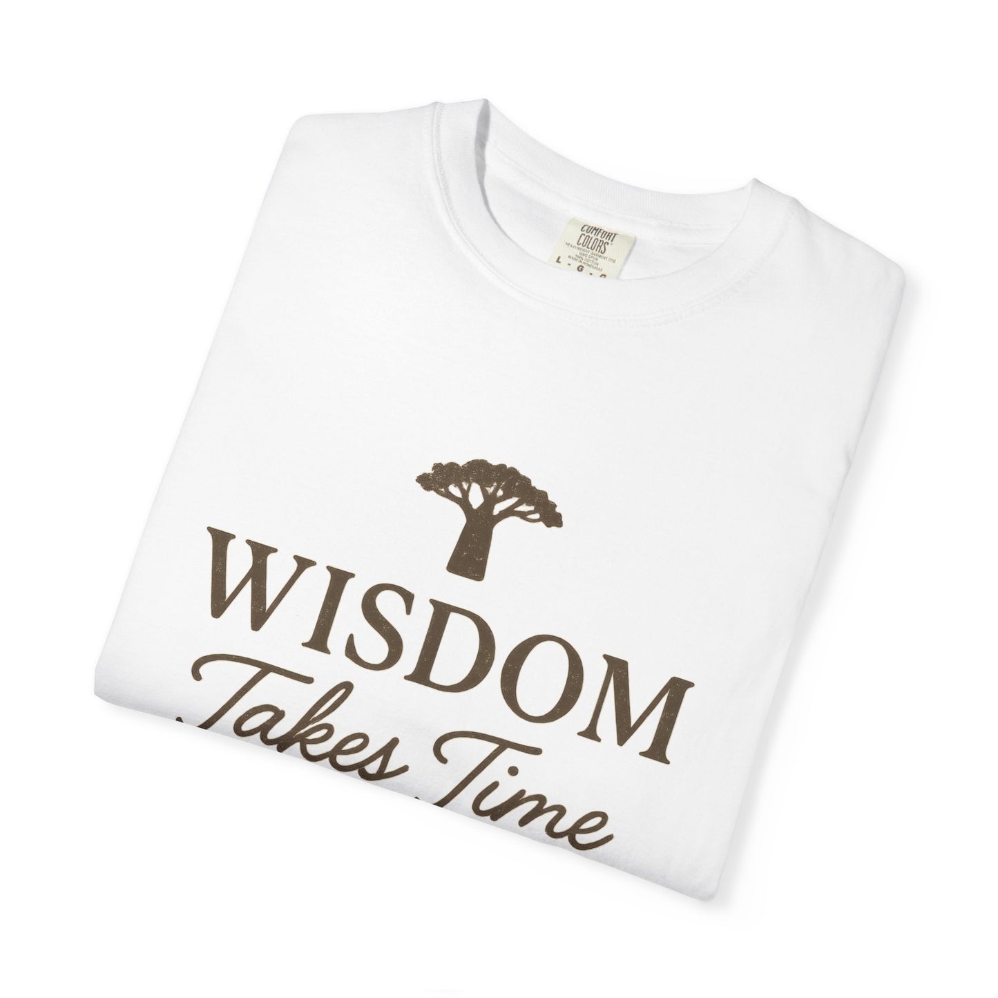 Garment-Dyed T-Shirt - Wisdom Takes Time, Unisex Tee, Inspirational T-Shirt, Casual Wear, Gift for Friends, Positive Vibes