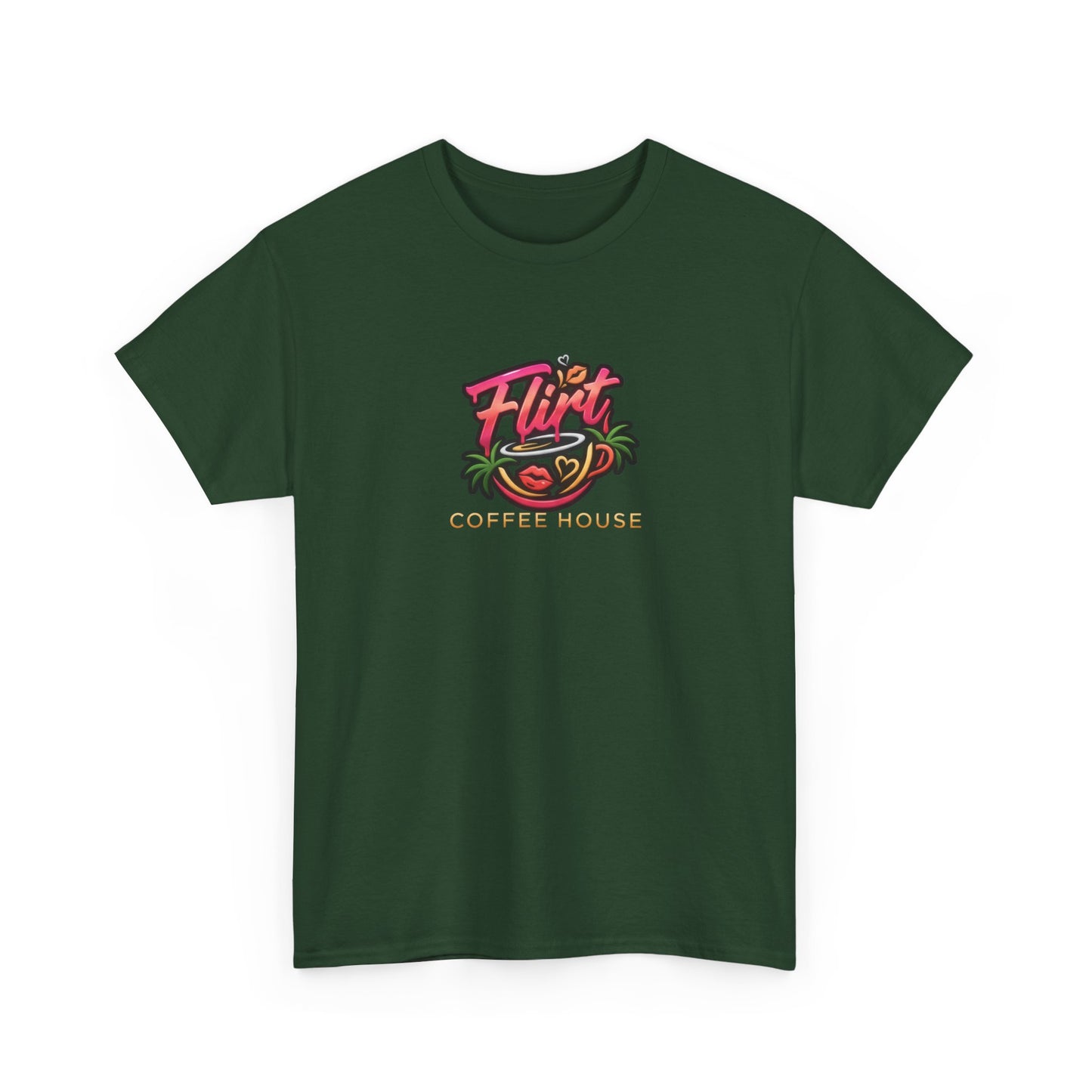 Flirt Coffee House Tee - Unisex Heavy Cotton Shirt, Funny Graphic Tee, Coffee Lover Gift, Casualwear, Trendy Outfit