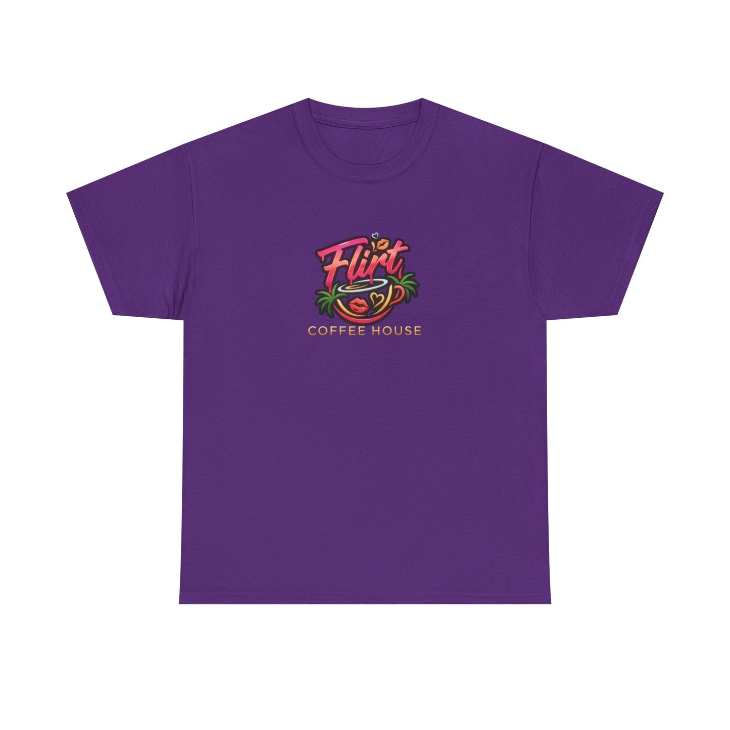 Flirt Coffee House Tee - Unisex Heavy Cotton Shirt, Funny Graphic Tee, Coffee Lover Gift, Casualwear, Trendy Outfit