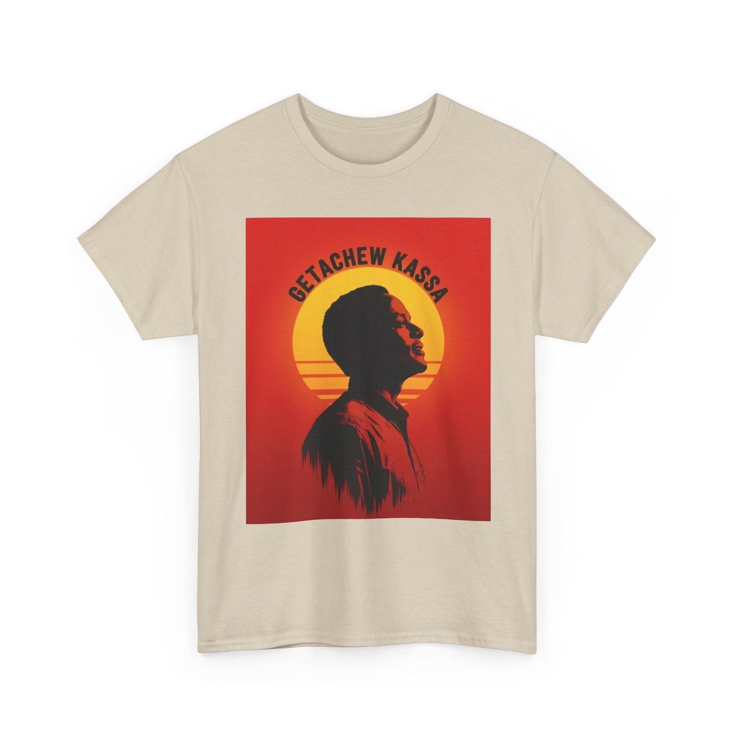 Retro Inspired Getachew Kassa Tee, Unisex Heavy Cotton Tee, Vintage Style Shirt, Unique Gift, Music Lover Apparel, Artistic Tee,