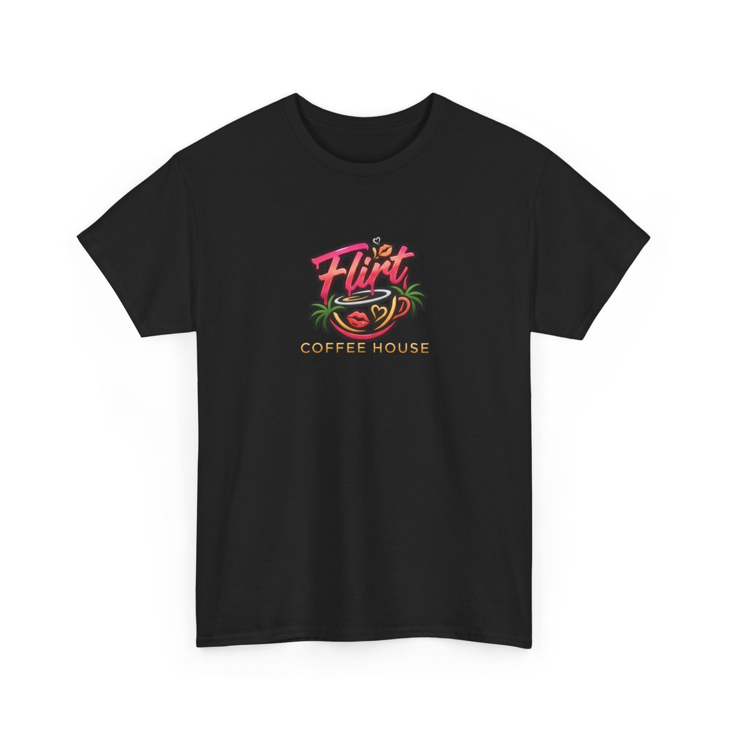 Flirt Coffee House Tee - Unisex Heavy Cotton Shirt, Funny Graphic Tee, Coffee Lover Gift, Casualwear, Trendy Outfit