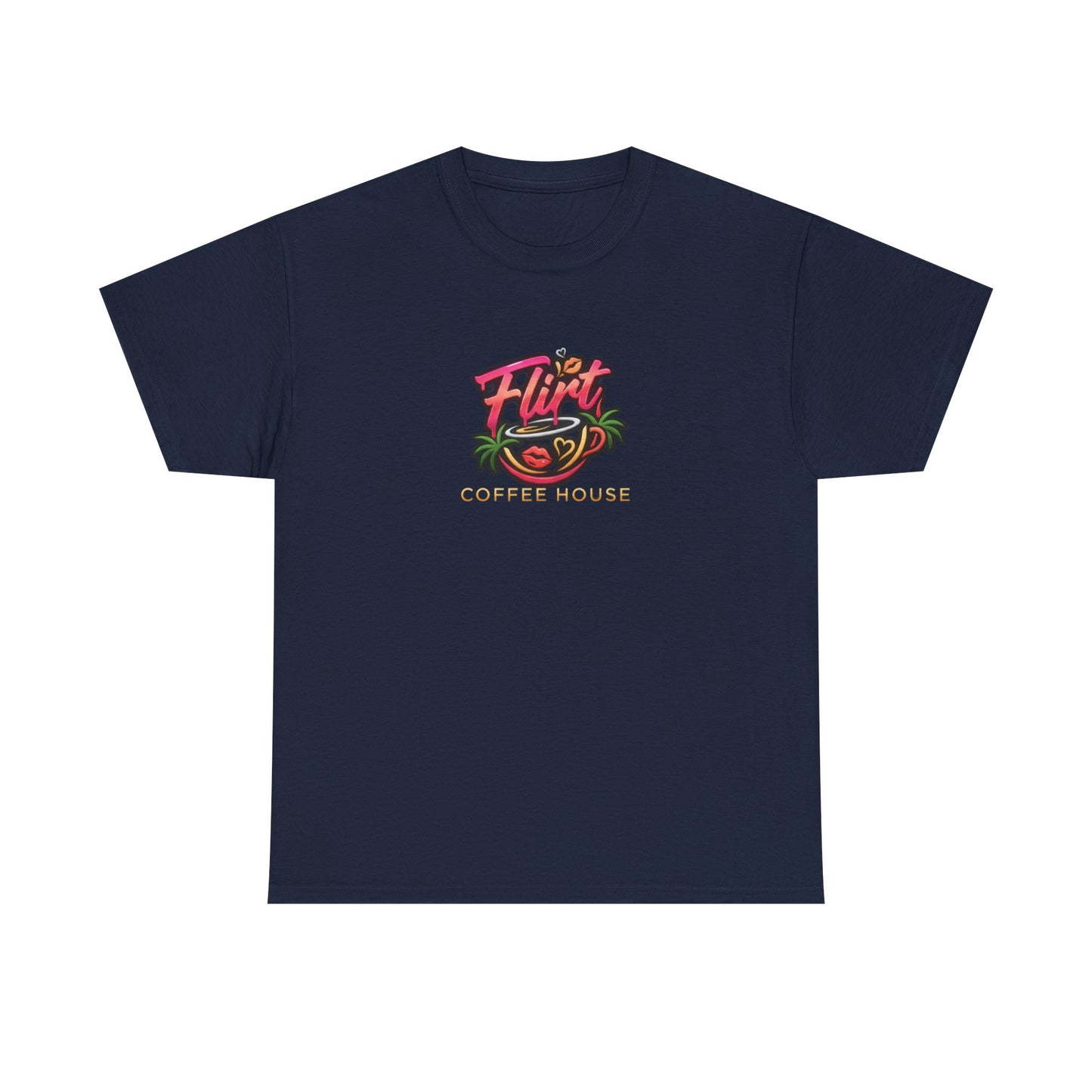 Flirt Coffee House Tee - Unisex Heavy Cotton Shirt, Funny Graphic Tee, Coffee Lover Gift, Casualwear, Trendy Outfit