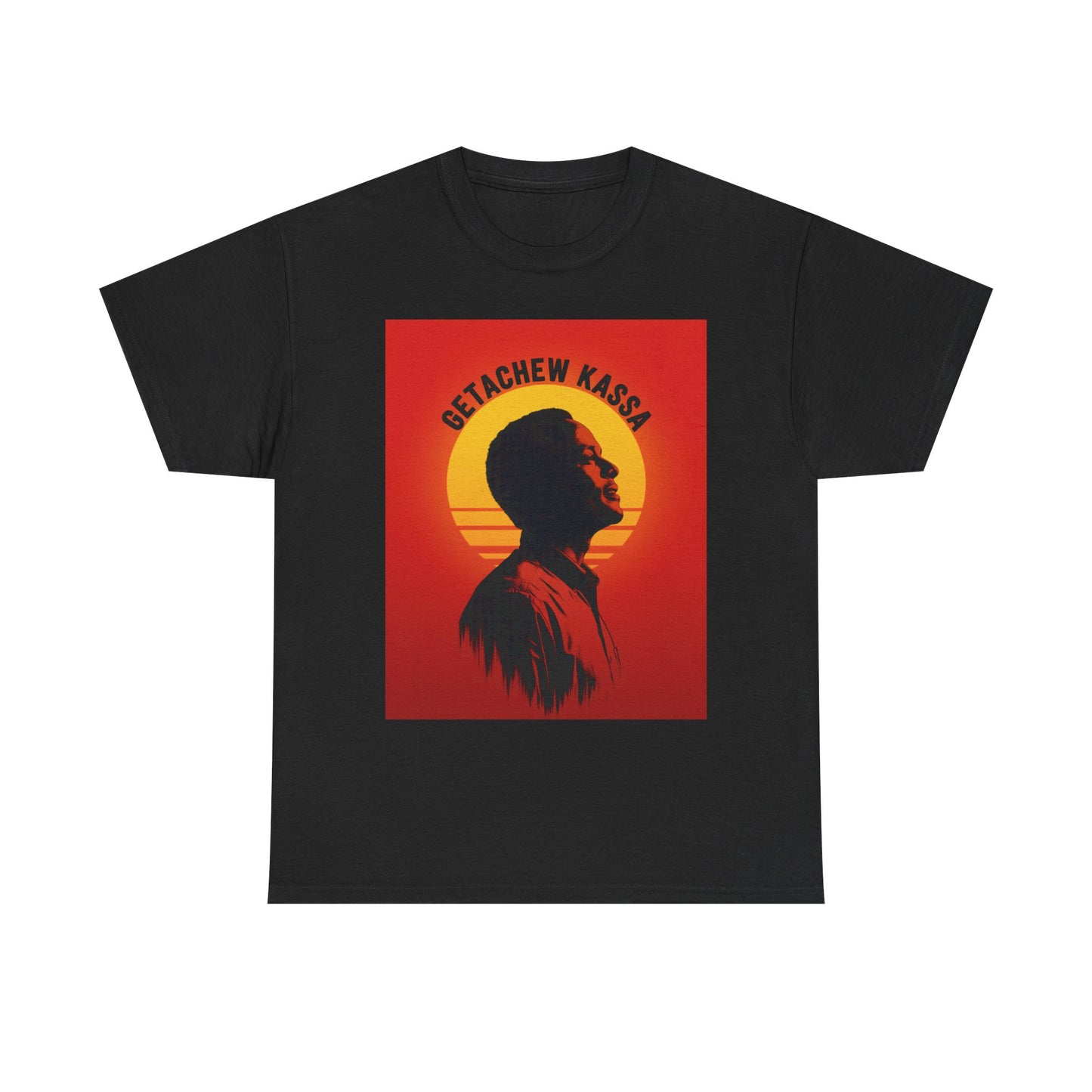 Retro Inspired Getachew Kassa Tee, Unisex Heavy Cotton Tee, Vintage Style Shirt, Unique Gift, Music Lover Apparel, Artistic Tee,