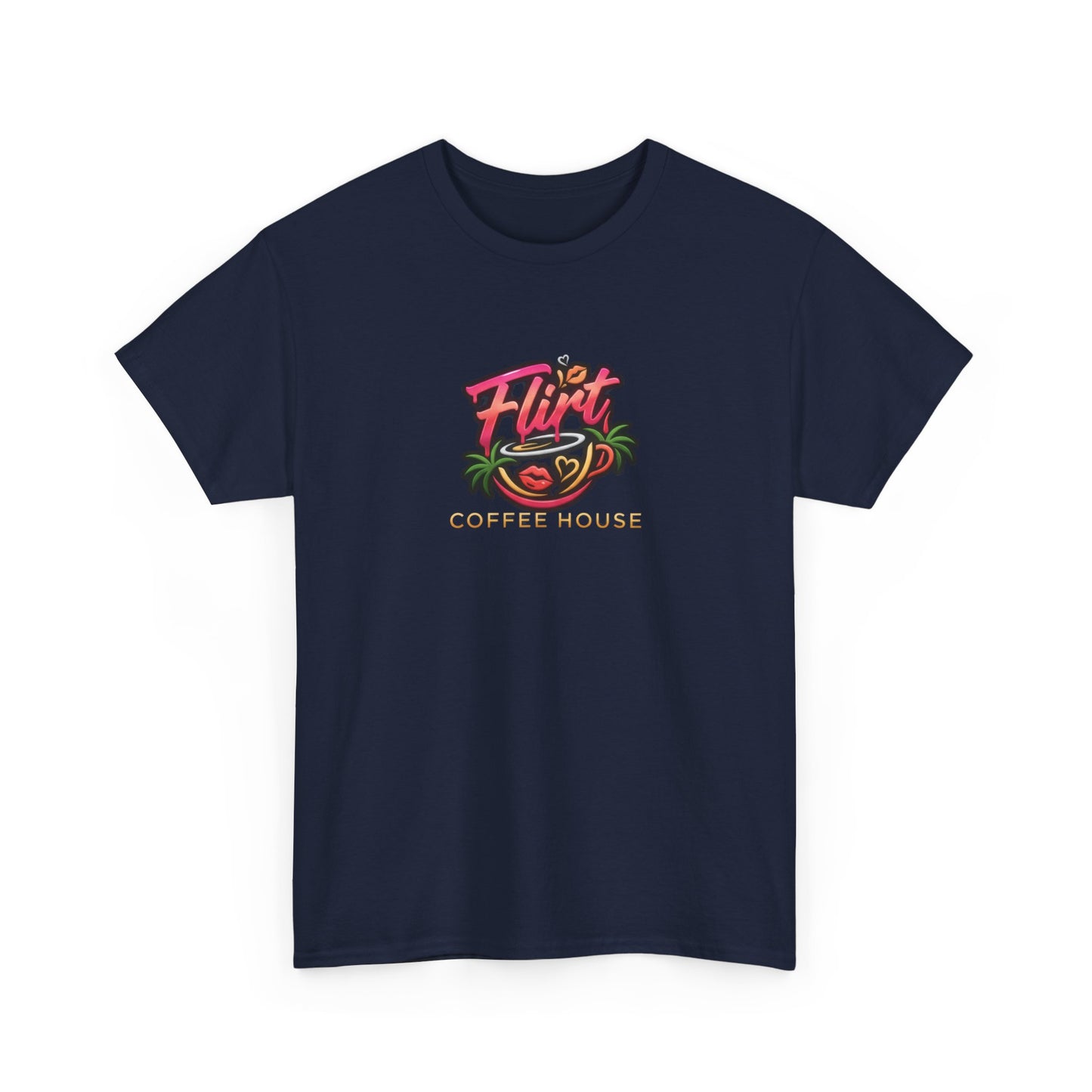 Flirt Coffee House Tee - Unisex Heavy Cotton Shirt, Funny Graphic Tee, Coffee Lover Gift, Casualwear, Trendy Outfit