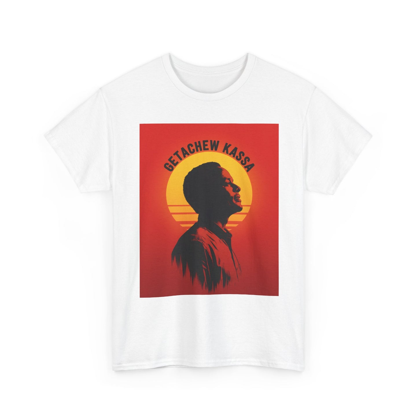 Retro Inspired Getachew Kassa Tee, Unisex Heavy Cotton Tee, Vintage Style Shirt, Unique Gift, Music Lover Apparel, Artistic Tee,