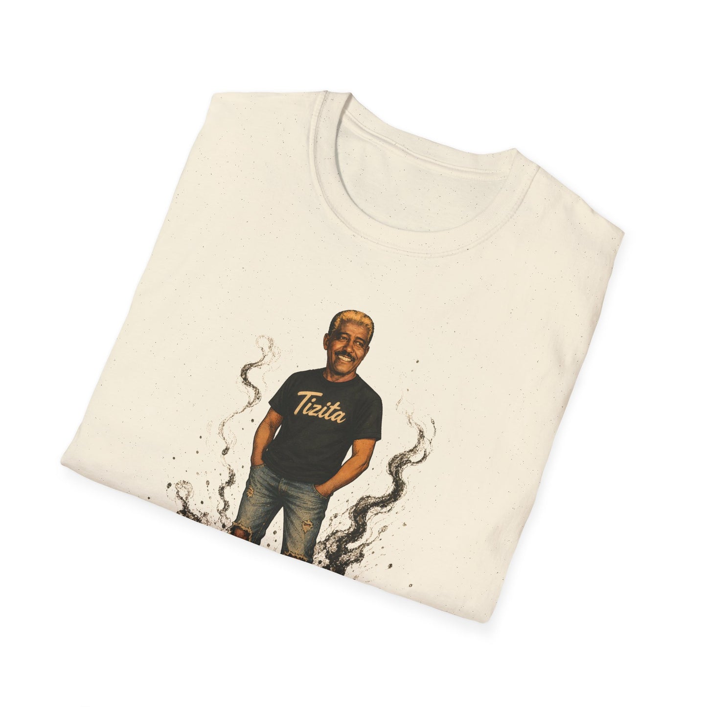 T-Shirt — Retro Graphic 'TIZITA' Portrait Tee (Vintage Vibe, Smoky Accent)