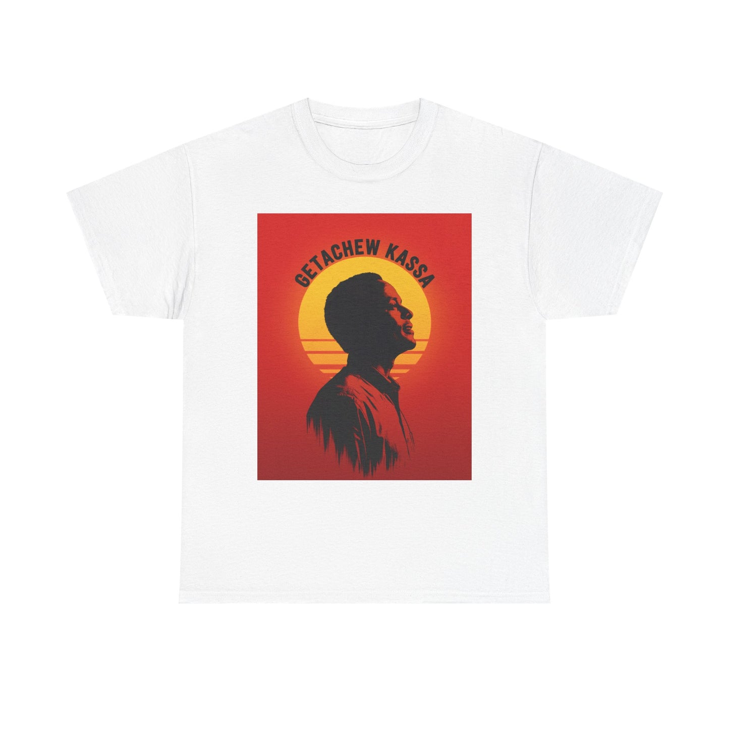 Retro Inspired Getachew Kassa Tee, Unisex Heavy Cotton Tee, Vintage Style Shirt, Unique Gift, Music Lover Apparel, Artistic Tee,