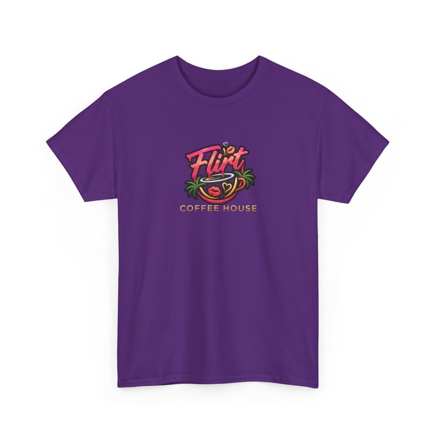 Flirt Coffee House Tee - Unisex Heavy Cotton Shirt, Funny Graphic Tee, Coffee Lover Gift, Casualwear, Trendy Outfit