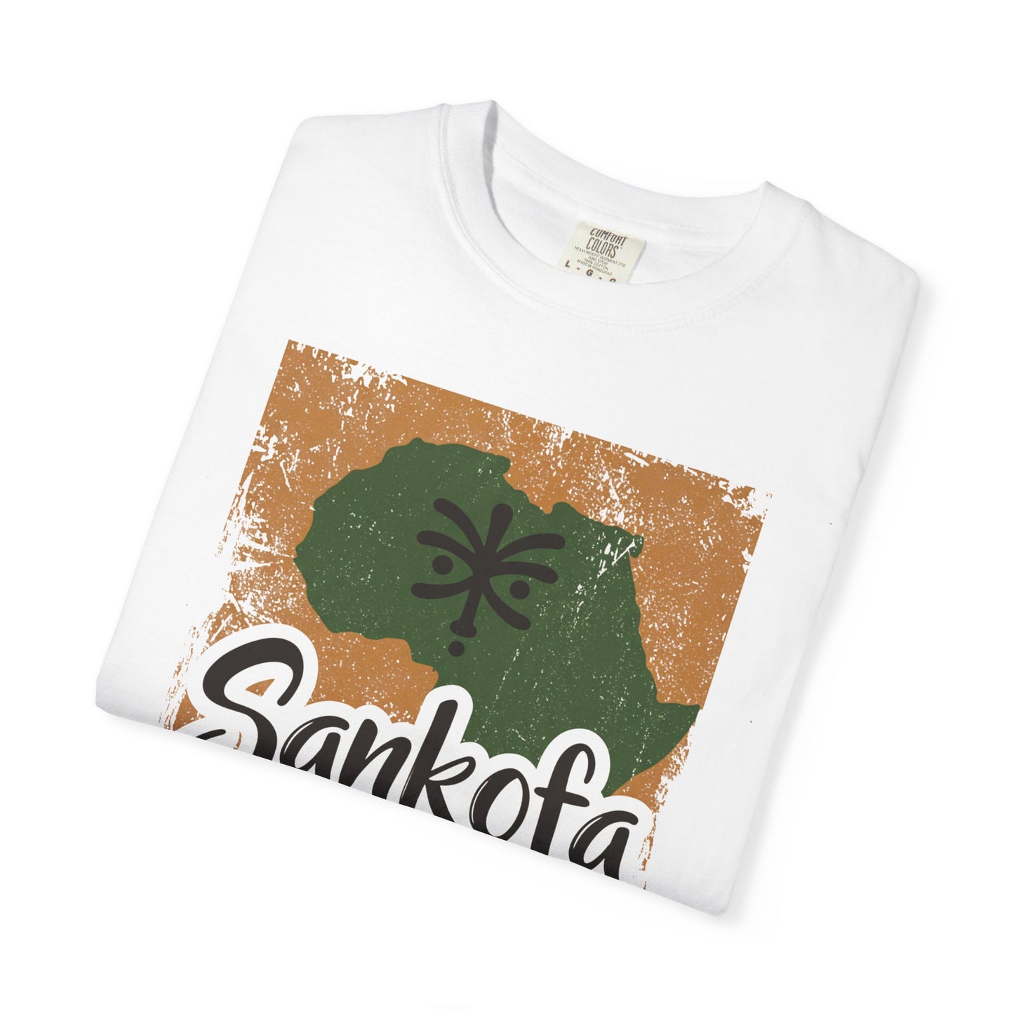 Sankofa Garment-Dyed T-Shirt - African Culture Tee, Heritage Fashion, Gift for History Lovers, Eco-Friendly Apparel, Casual Outfit