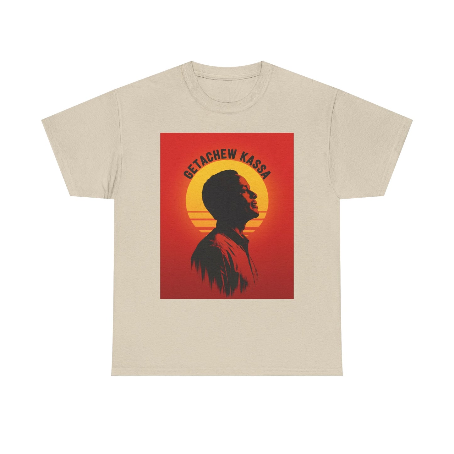 Retro Inspired Getachew Kassa Tee, Unisex Heavy Cotton Tee, Vintage Style Shirt, Unique Gift, Music Lover Apparel, Artistic Tee,