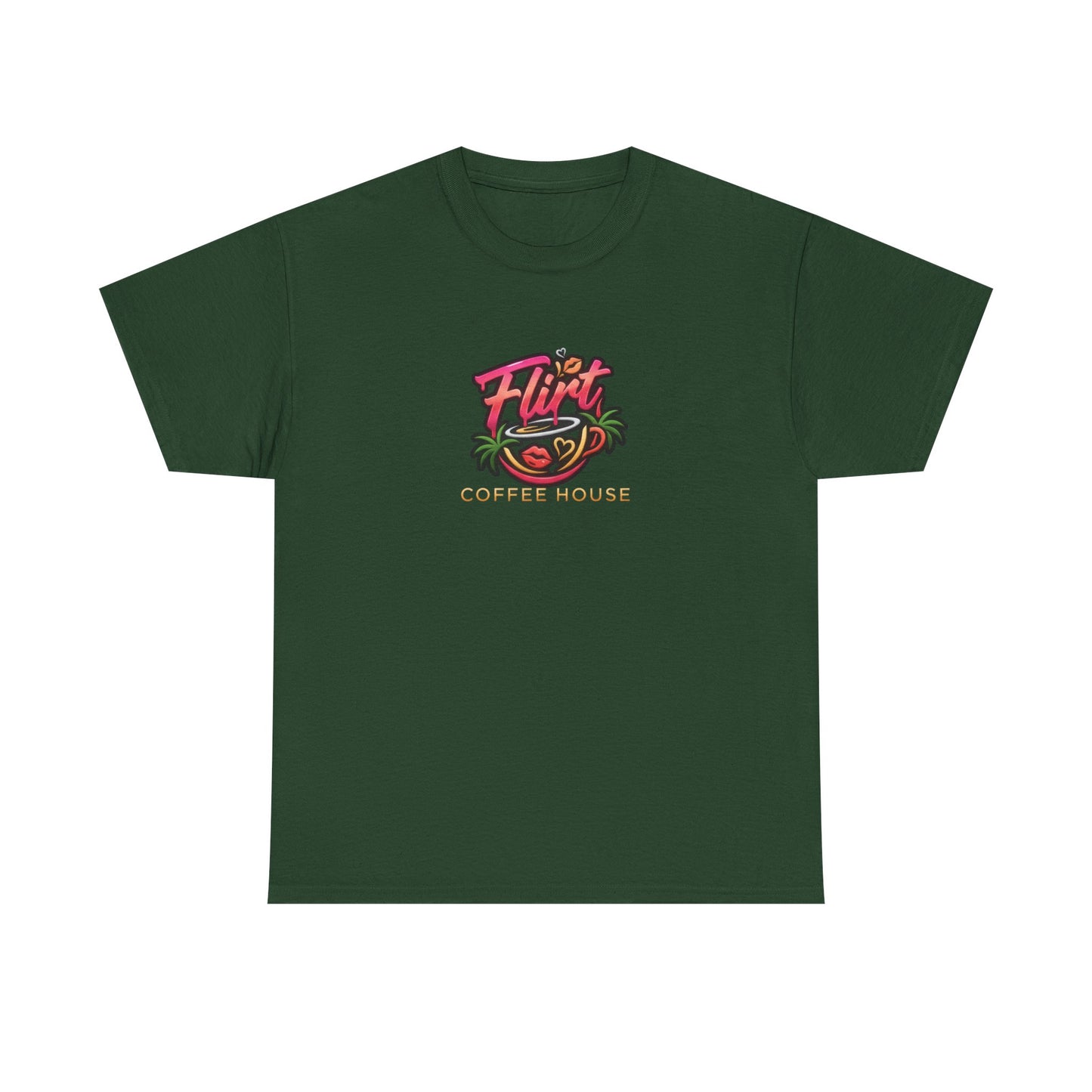Flirt Coffee House Tee - Unisex Heavy Cotton Shirt, Funny Graphic Tee, Coffee Lover Gift, Casualwear, Trendy Outfit