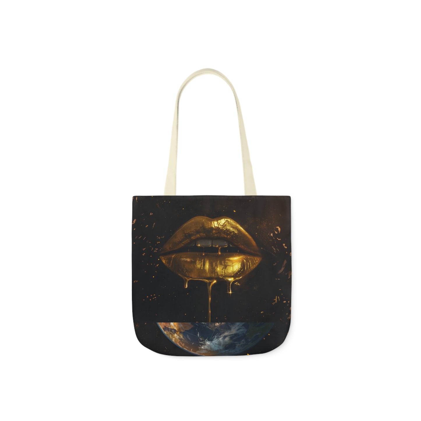 Gold Lip Drip - Canvas Tote Bag