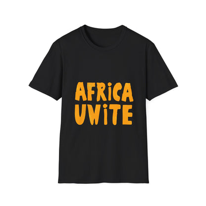 Africa Unite Tee — Hand-Painted Orange Type