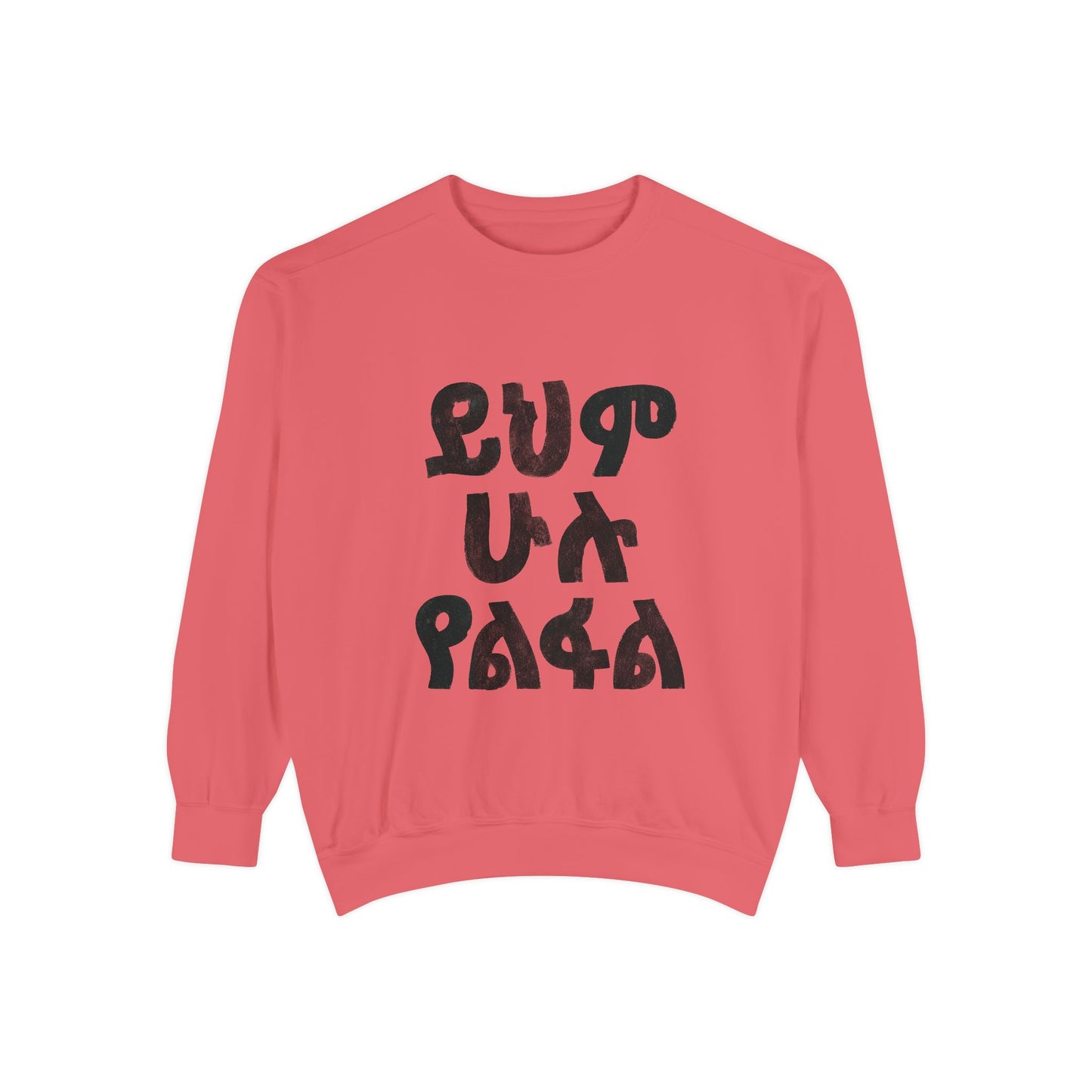 ይህም ሁሉ ያልፋል - Amharic Script Graphic Sweatshirt — Bold Ethiopian Lettering Crewneck