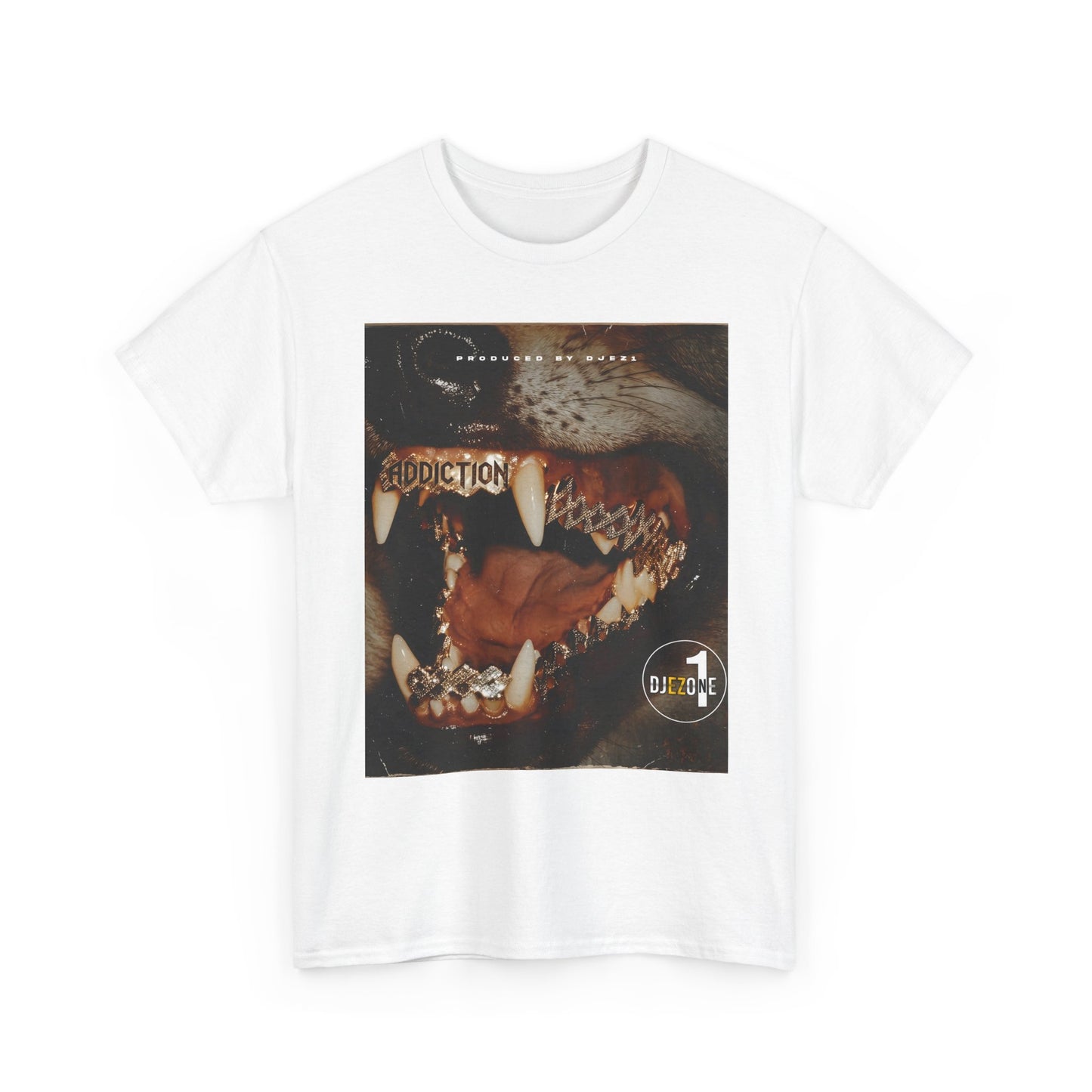 Addiction Graphic Tee (Addiction - DJEZ1) — Bold Canine Bite Vintage Band Shirt