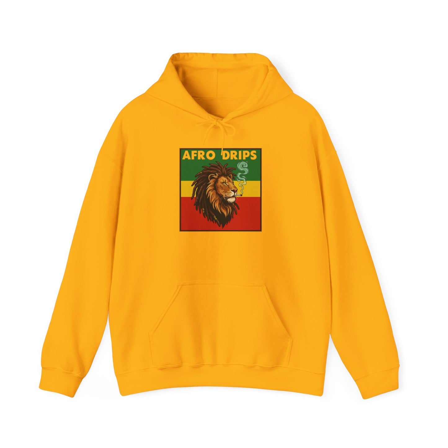 Afro Drips Unisex Heavy Blend Hoodie - Stylish Rasta Lion Design