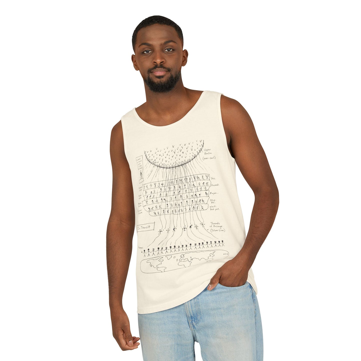 T.H.E (The Human Experience) Tank Top — Hand-Drawn Map of a NDE