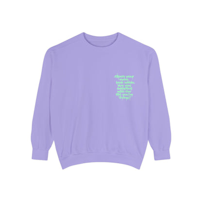 Motivational Quote Sweatshirt — "Open Your Eyes, Look Within" Lavender Crewneck