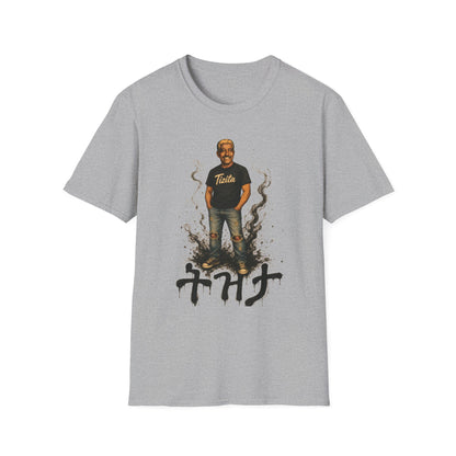 T-Shirt — Retro Graphic 'TIZITA' Portrait Tee (Vintage Vibe, Smoky Accent)