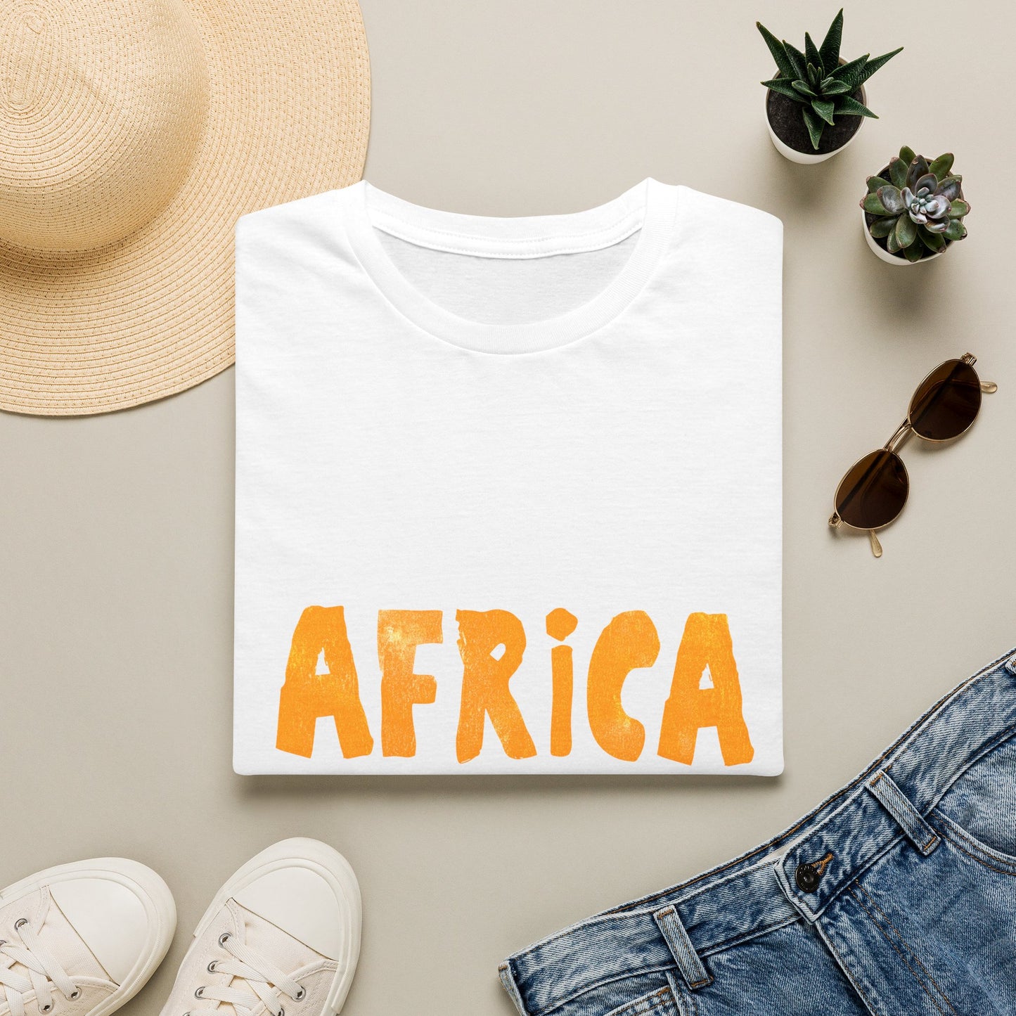 Africa Unite Tee — Hand-Painted Orange Type