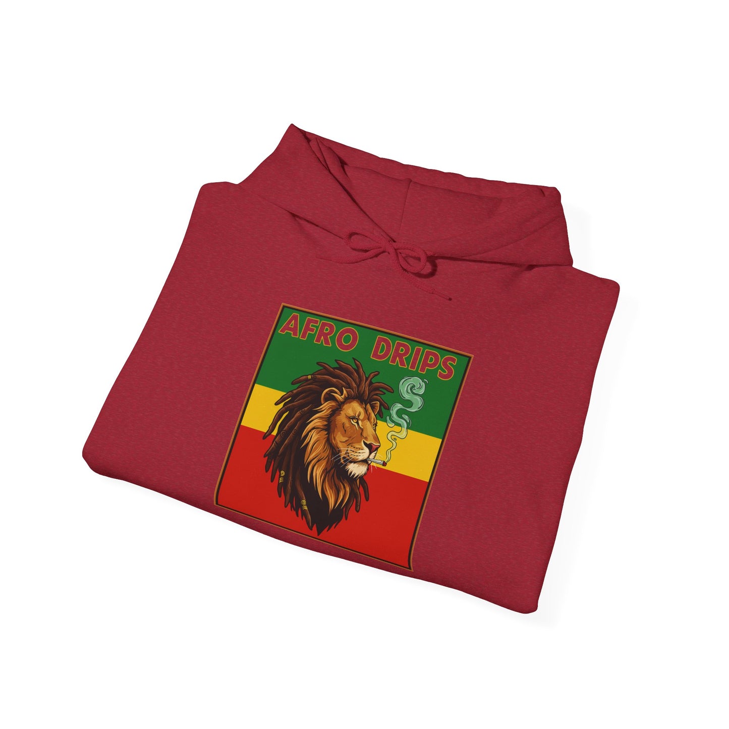 Afro Drips Unisex Heavy Blend Hoodie - Stylish Rasta Lion Design