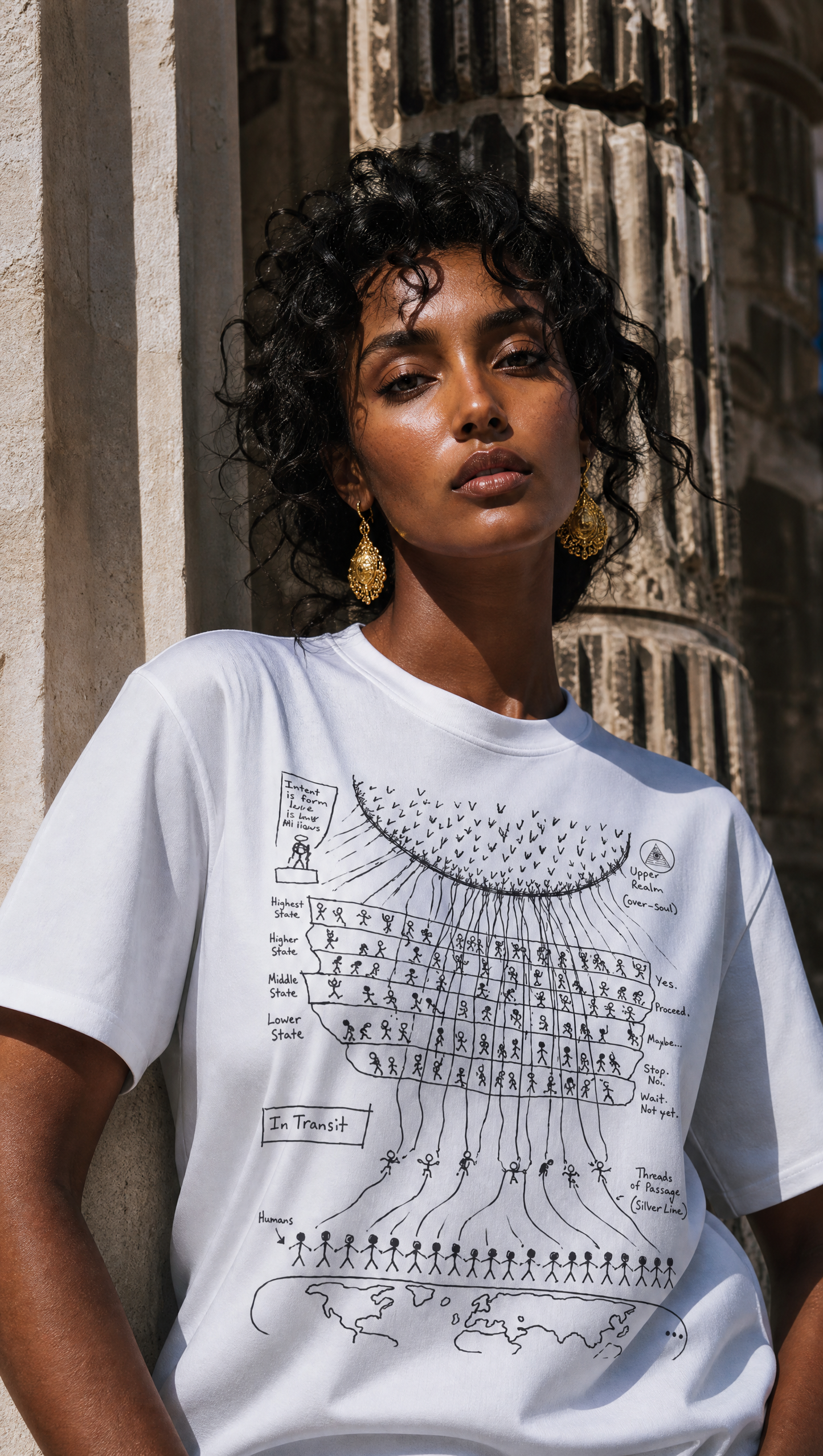 T.H.E (The Human Experience)  - T-Shirt — Hand-Drawn Map of an NDE
