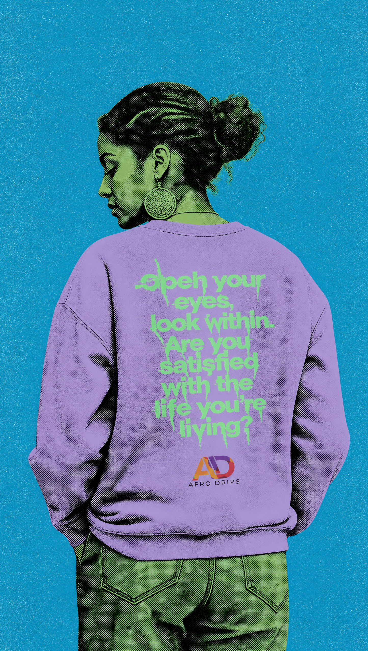 Motivational Quote Sweatshirt — "Open Your Eyes, Look Within" Lavender Crewneck