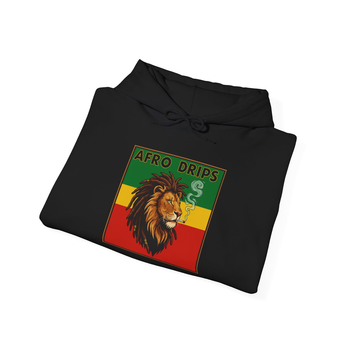 Afro Drips Unisex Heavy Blend Hoodie - Stylish Rasta Lion Design