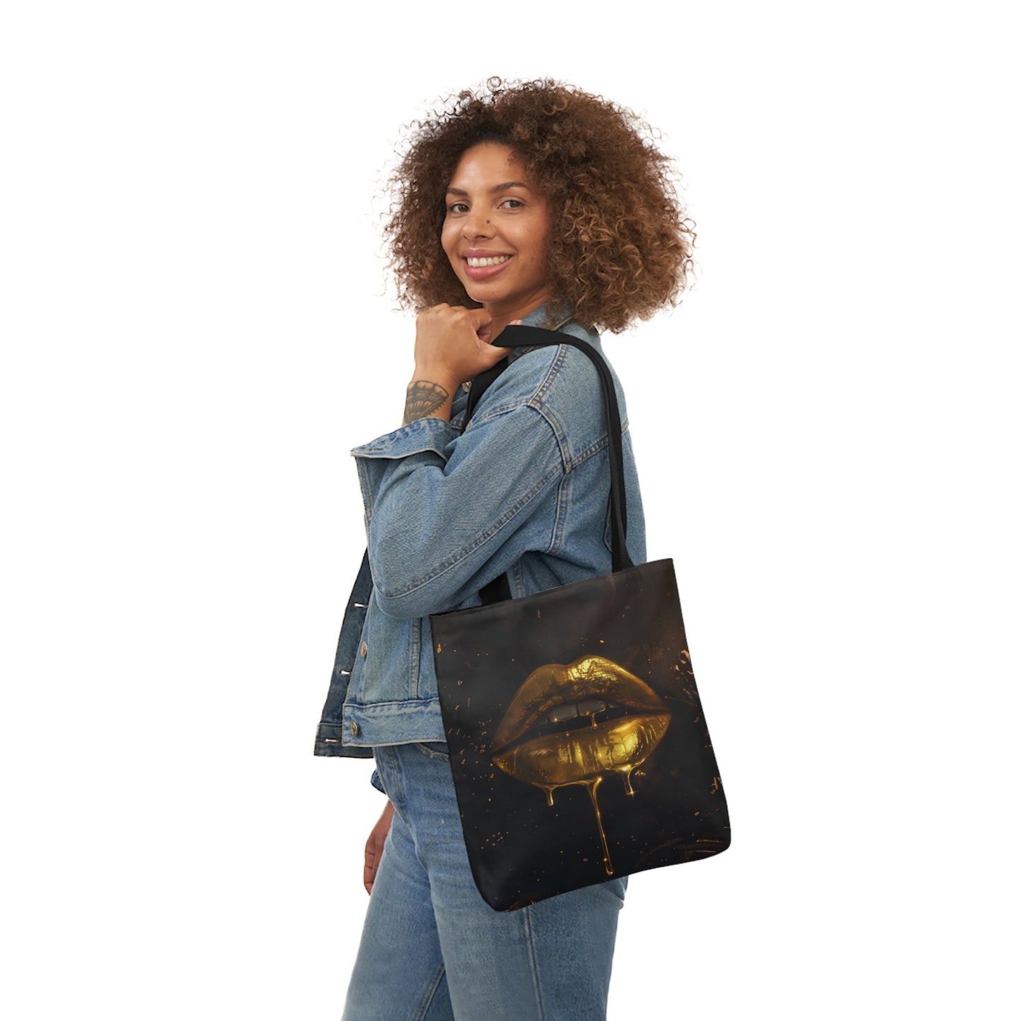 Gold Lip Drip - Canvas Tote Bag