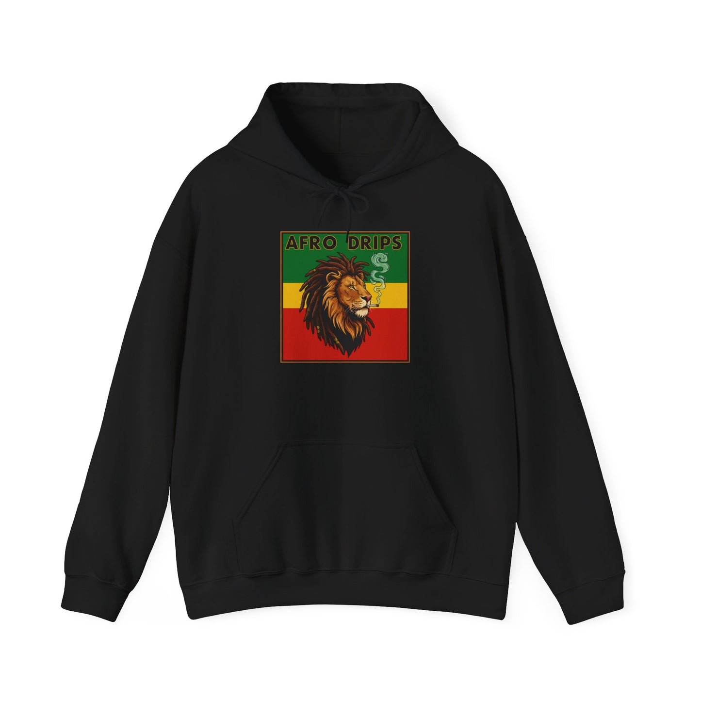 Afro Drips Unisex Heavy Blend Hoodie - Stylish Rasta Lion Design
