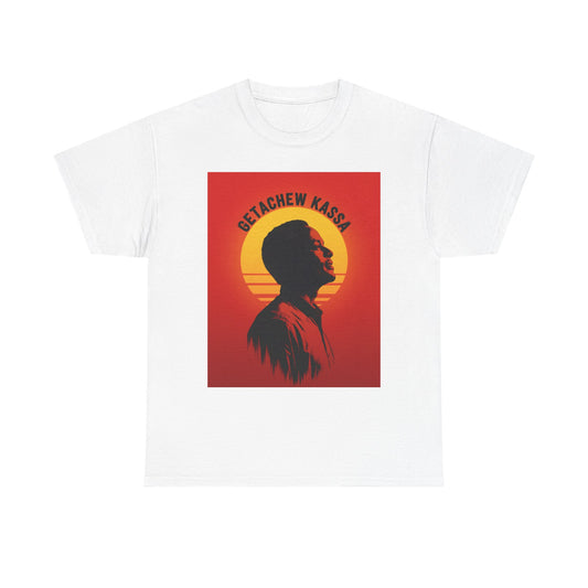 Retro Inspired Getachew Kassa Tee, Unisex Heavy Cotton Tee, Vintage Style Shirt, Unique Gift, Music Lover Apparel, Artistic Tee,