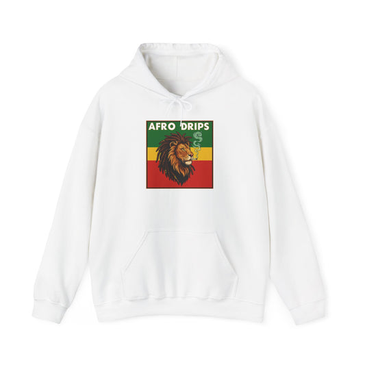 Afro Drips Unisex Heavy Blend Hoodie - Stylish Rasta Lion Design