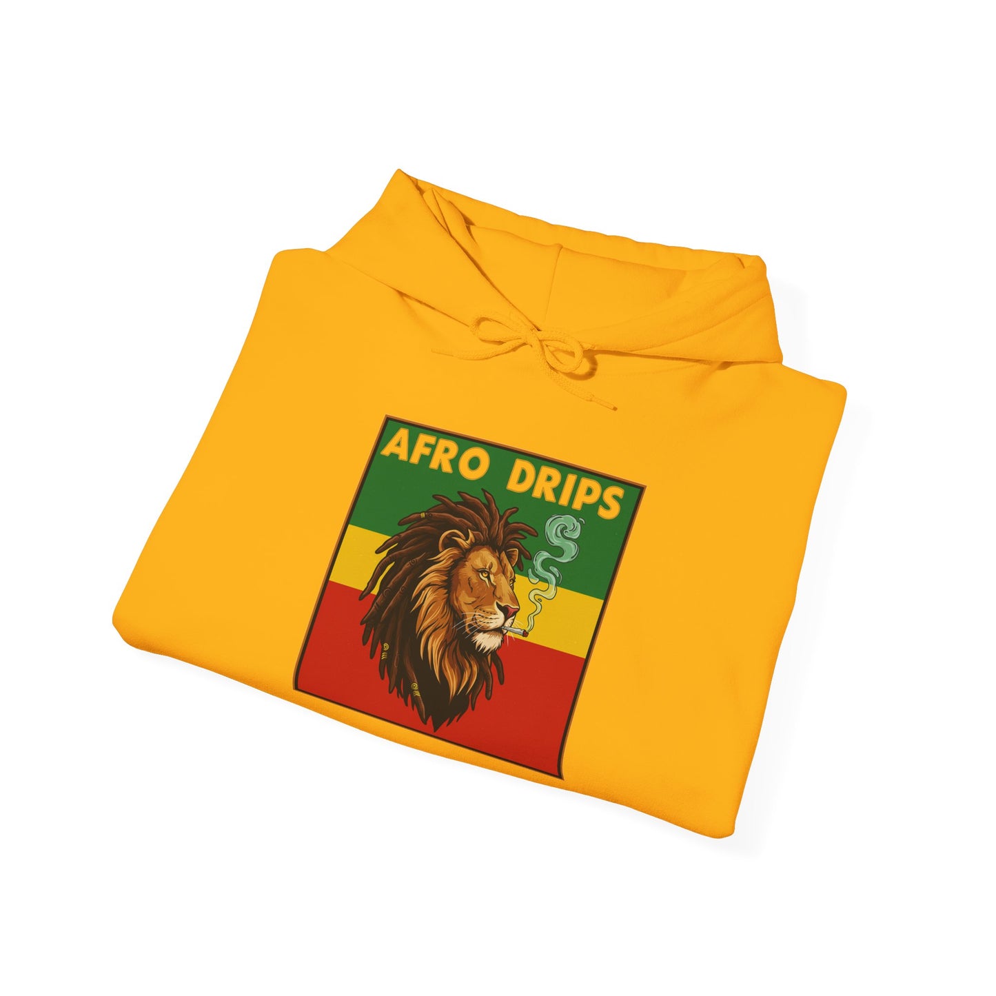 Afro Drips Unisex Heavy Blend Hoodie - Stylish Rasta Lion Design