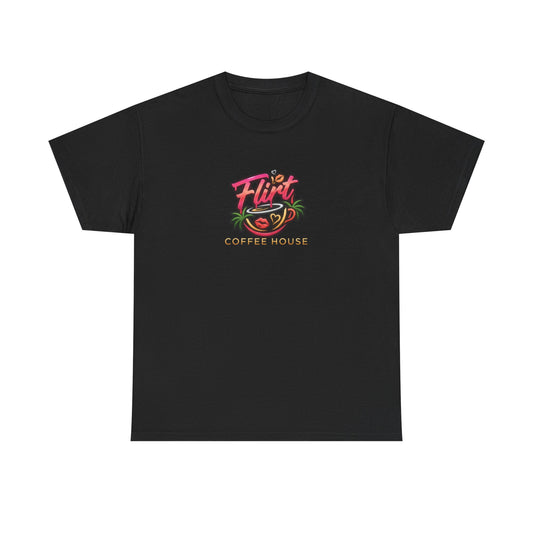 Flirt Coffee House Tee - Unisex Heavy Cotton Shirt, Funny Graphic Tee, Coffee Lover Gift, Casualwear, Trendy Outfit