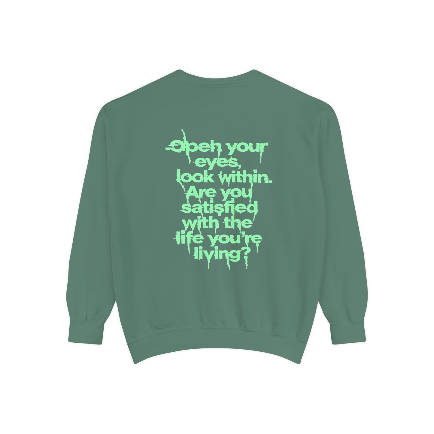 Motivational Quote Sweatshirt — "Open Your Eyes, Look Within" Lavender Crewneck