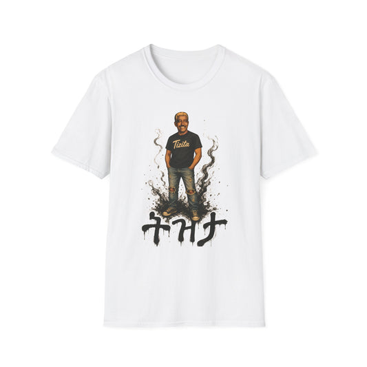 T-Shirt — Retro Graphic 'TIZITA' Portrait Tee (Vintage Vibe, Smoky Accent)