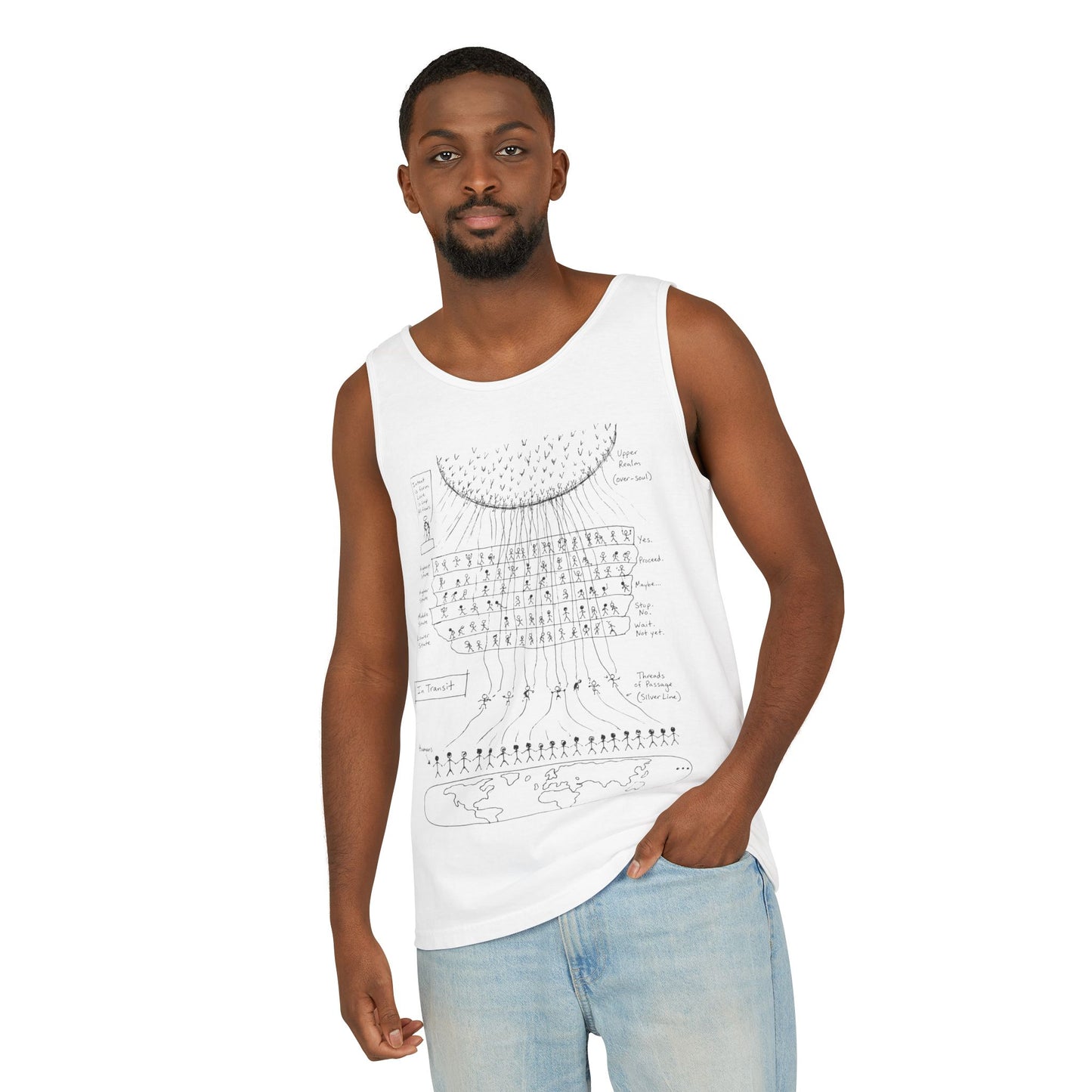 T.H.E (The Human Experience) Tank Top — Hand-Drawn Map of a NDE