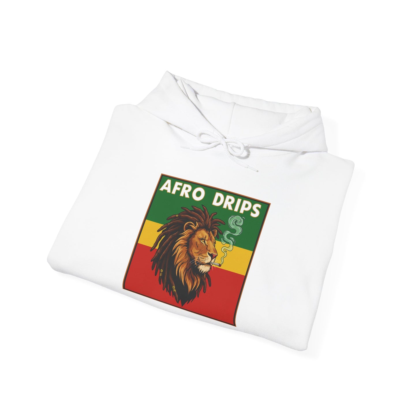 Afro Drips Unisex Heavy Blend Hoodie - Stylish Rasta Lion Design