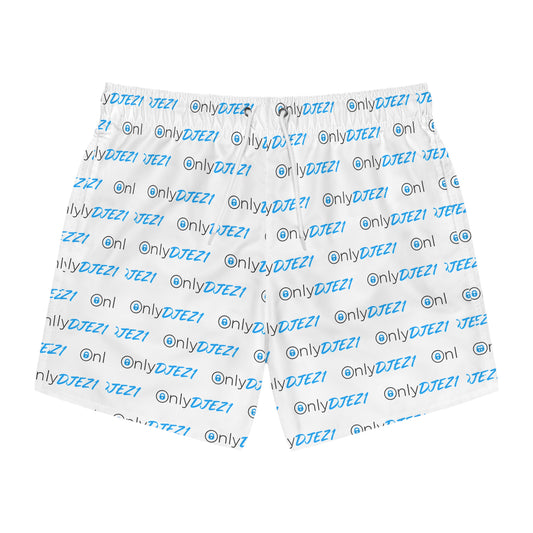 DJEZ1 Swim Trunks — All-Over Logo Print