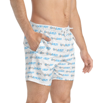 DJEZ1 Swim Trunks — All-Over Logo Print