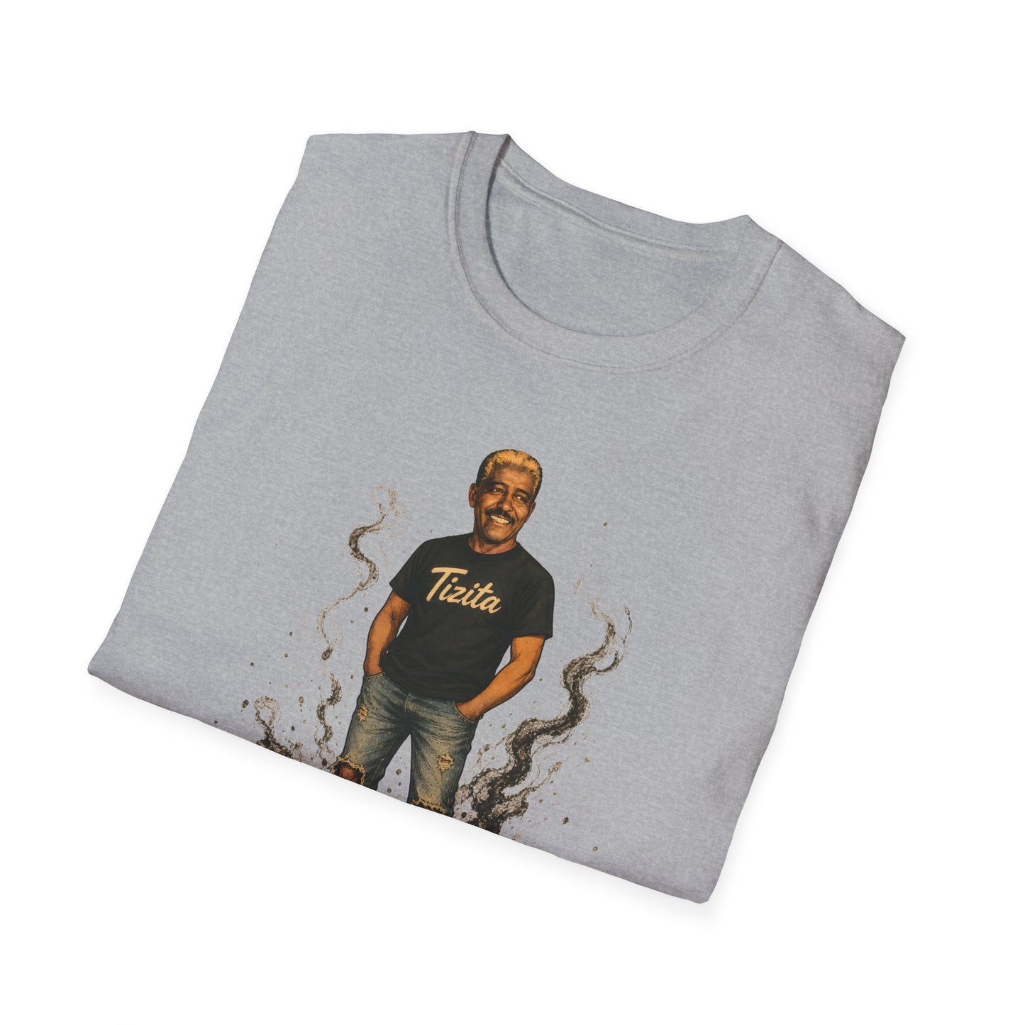 T-Shirt — Retro Graphic 'TIZITA' Portrait Tee (Vintage Vibe, Smoky Accent)