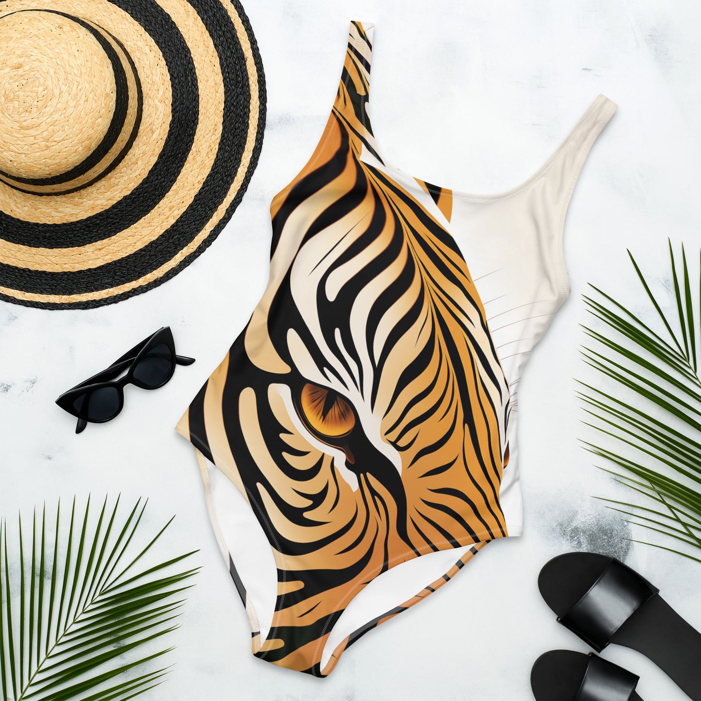 Tiger Print - One-Piece Swimsuit