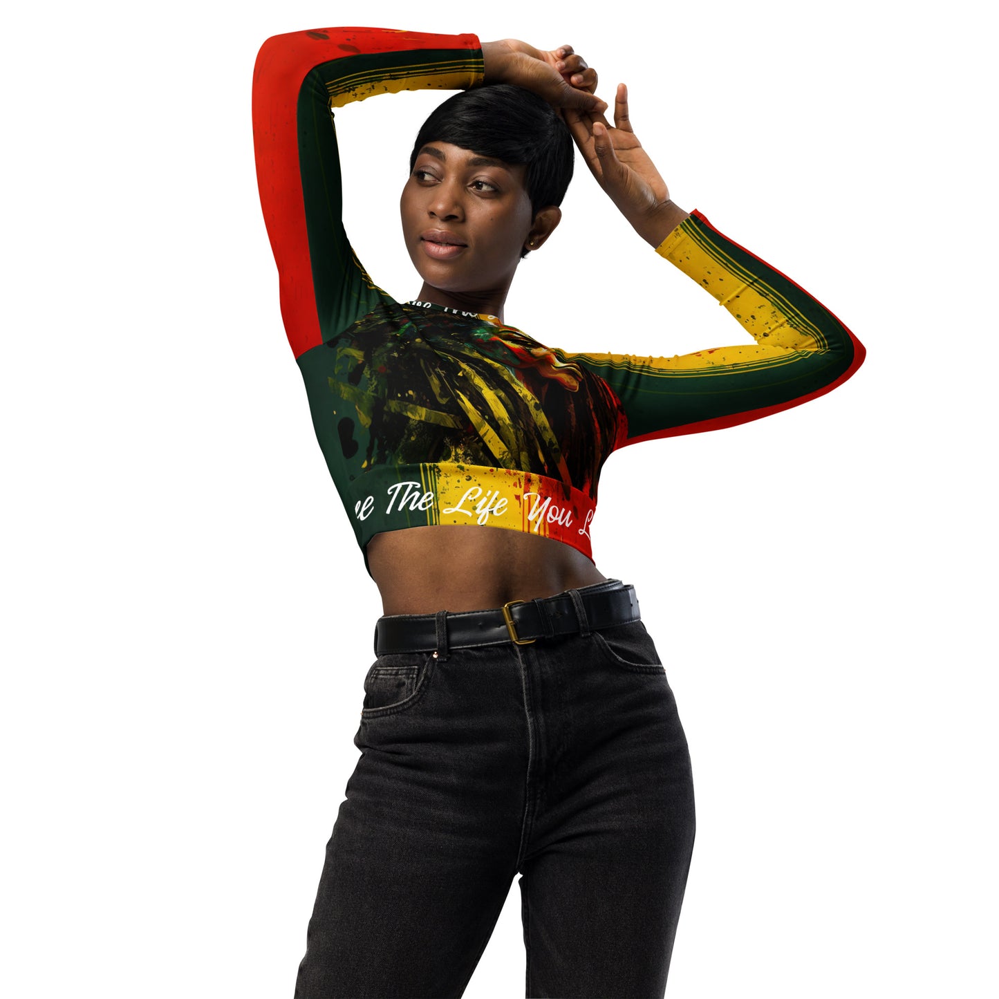 Rasta Woman - Recycled long-sleeve crop top