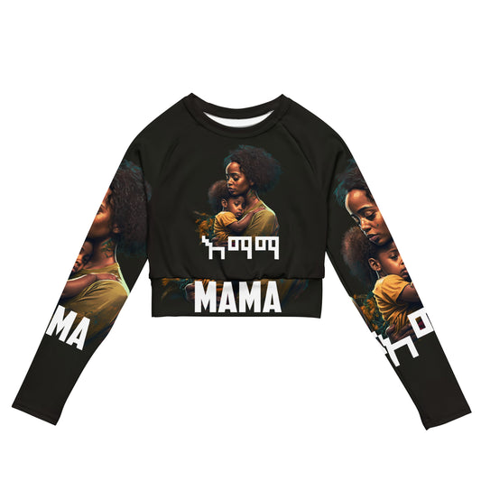 Mama እማማ  Recycled long-sleeve crop top