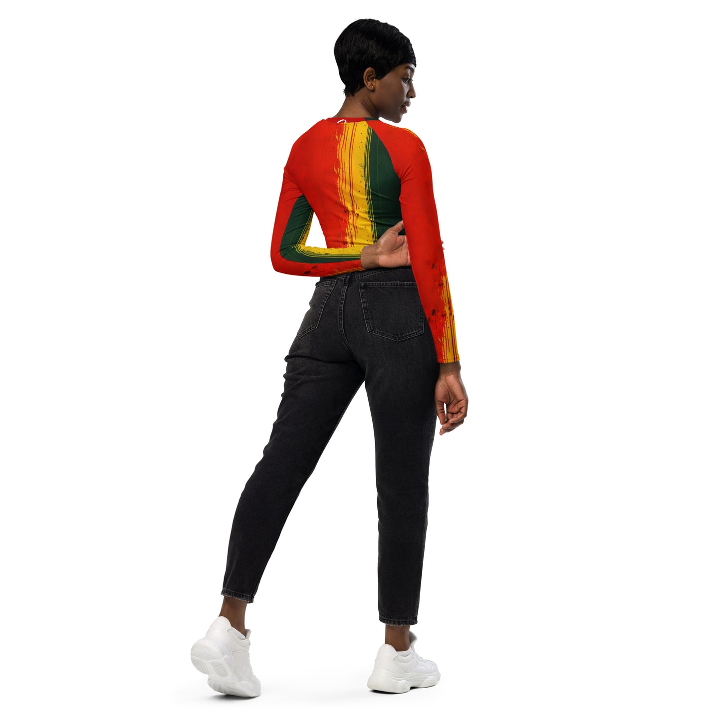 Rasta Woman - Recycled long-sleeve crop top