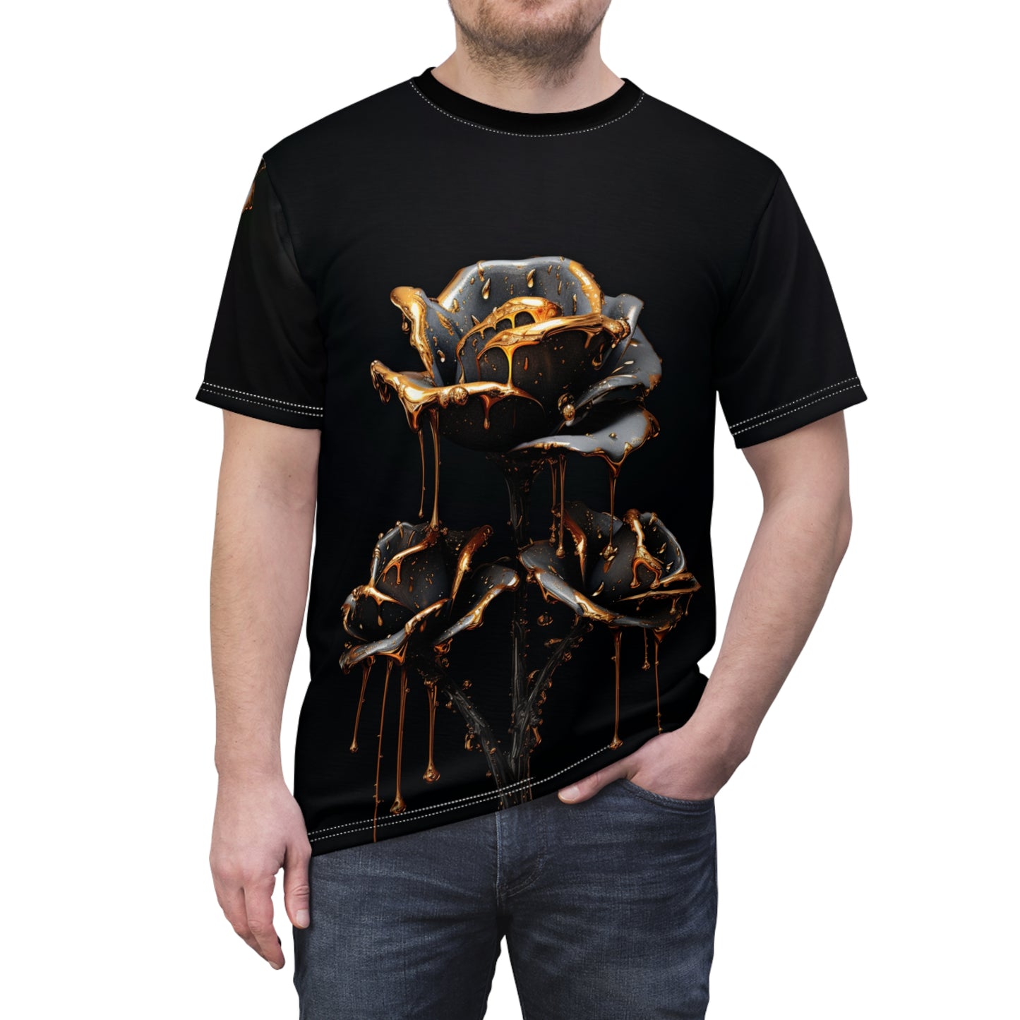 Blk Rose - Unisex Cut & Sew Tee
